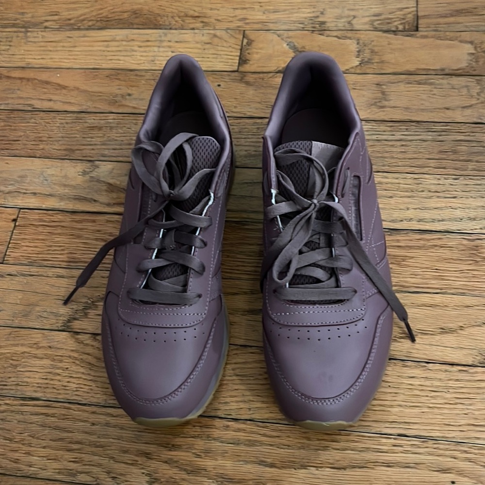 Purple Leather Reebok Womens Sneakers